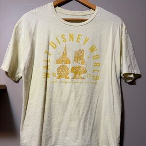 Walt Disney World Parks Icon Graphic Loose Oversized T-Shirt Yellow Women's XS